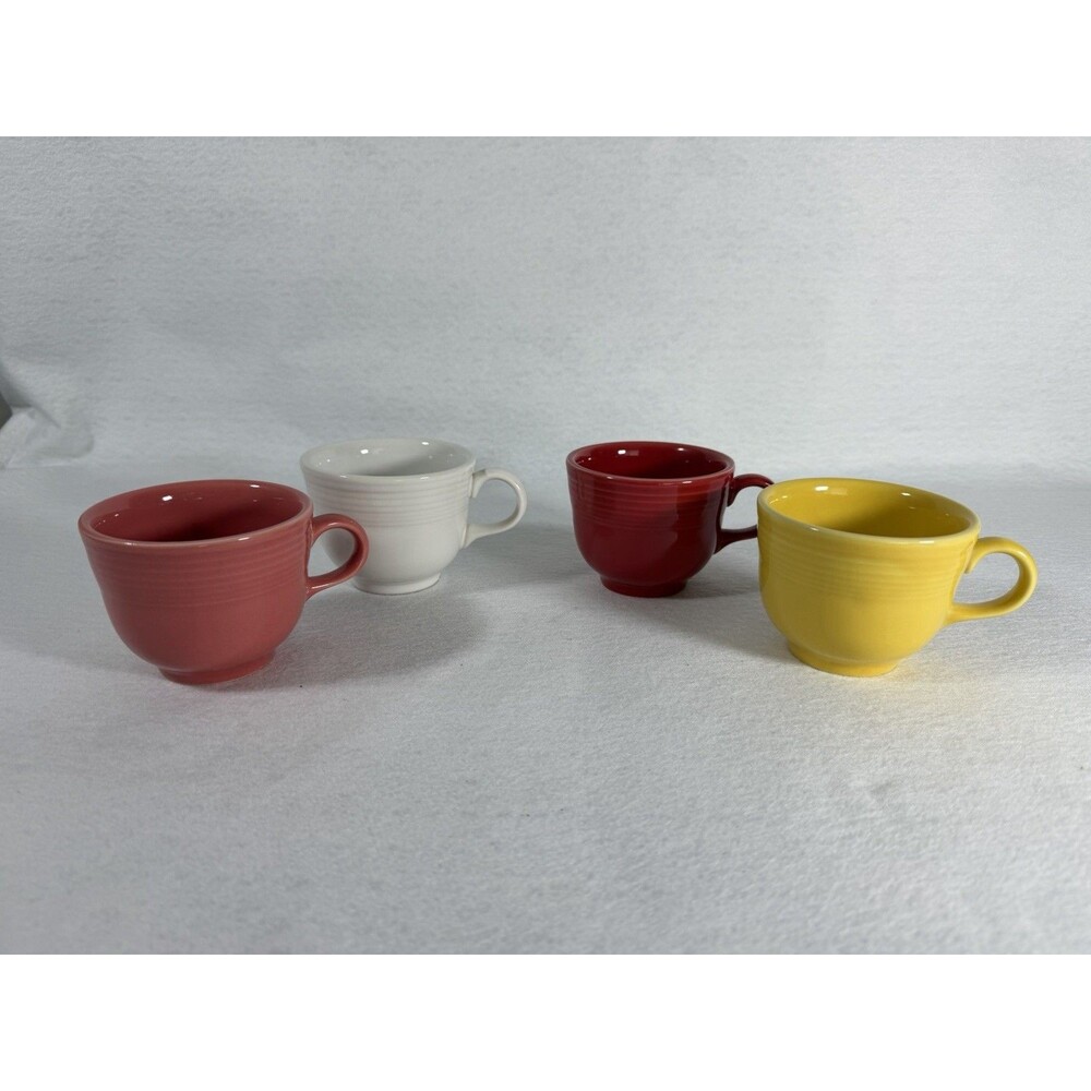 Homer Laughlin Fiestaware Fiesta Ware Tea/Coffee Cups Mugs Set Of 4 Mulicolor